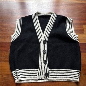 Chicwish Black and White Striped Vest